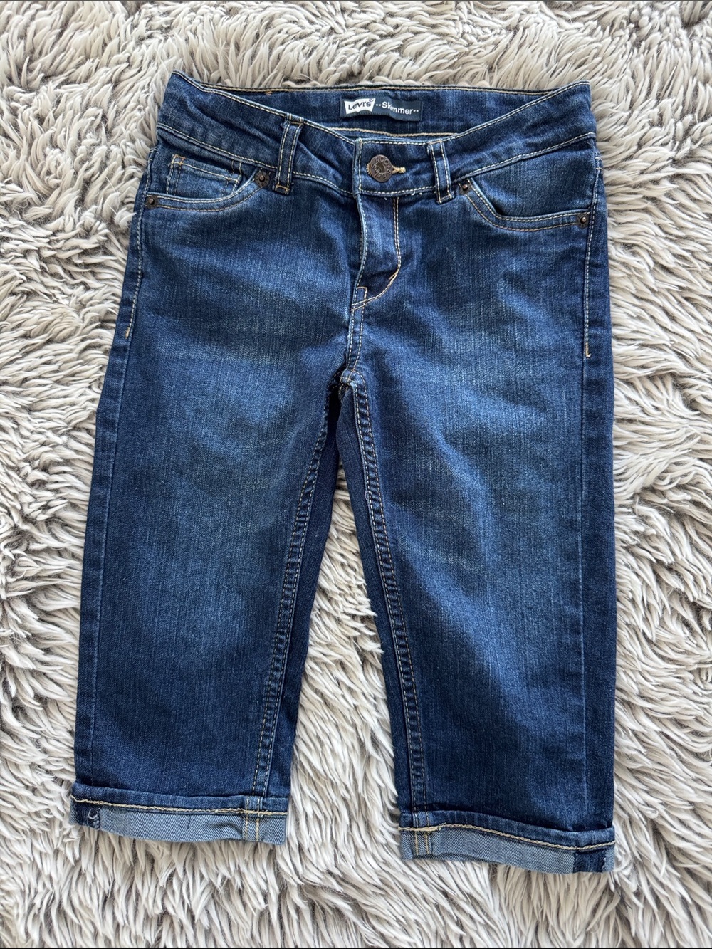 Levi's Dark Blue Denim Skimmer Jeans with Contrast Stitching